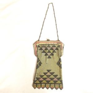 Antique Whiting and Davis Mesh Flapper Purse - Art Deco Design